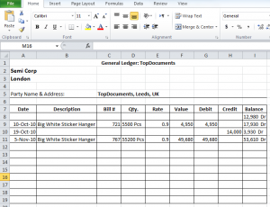 General Ledger in Excel Free Download