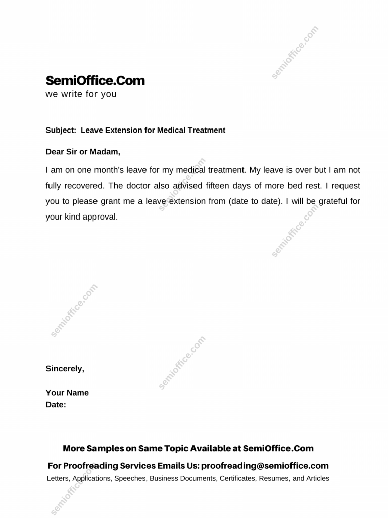 Leave Extension for Medical Treatment