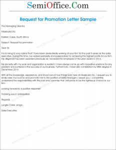 Request for Promotion Consideration in Email