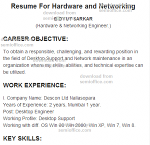 Resume For Hardware, and Networking Engineer