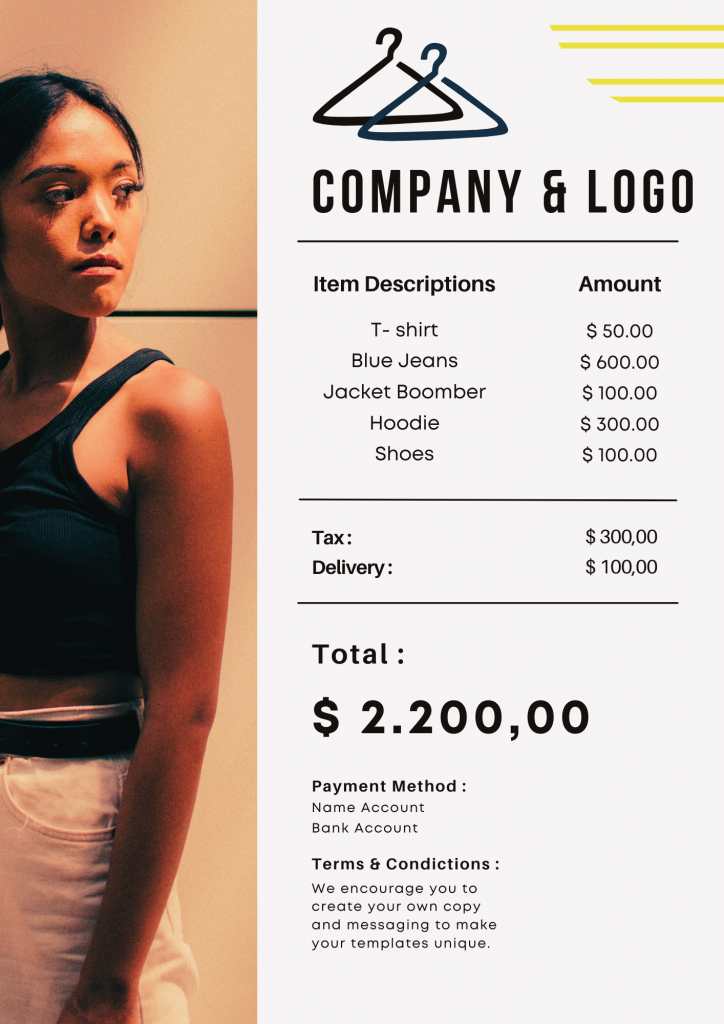 Sample Bill for Clothing Shop