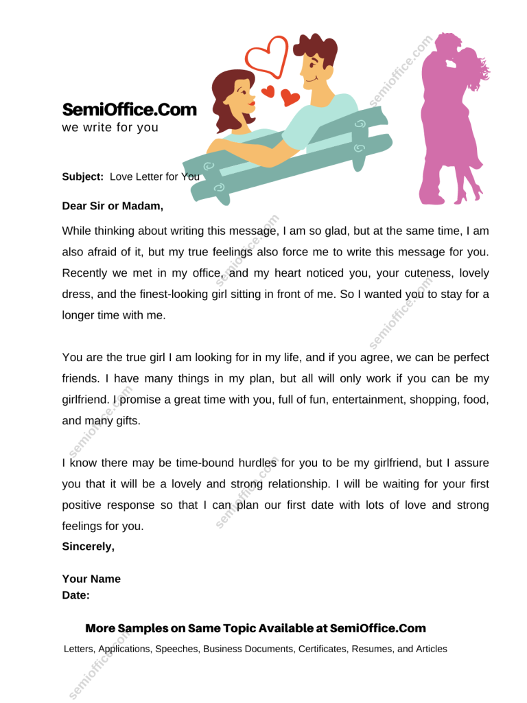 Sample Letter to Propose a Girl to be My Girlfriend